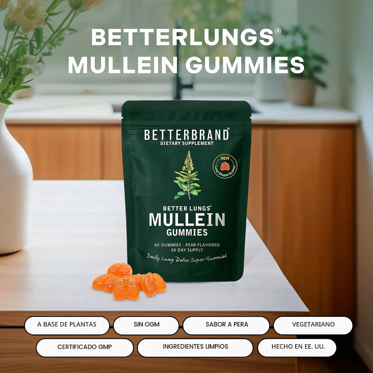 Betterbrand Mullein Gomitas Limpieza Pulmonar Potenciada